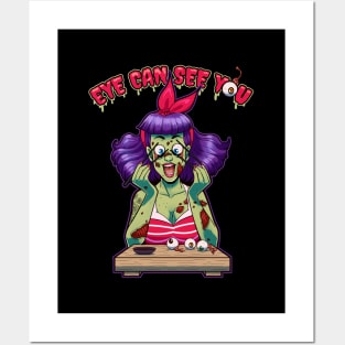 Zombie pin up girl halloween Posters and Art